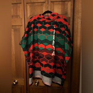 Nike Unisex Sporty Athleisure Oversized Kenya Sz S/M Red Green Black Red Poncho